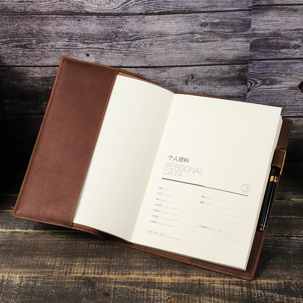 Commercial Printing Books - Retro Genuine Leather Book Cover Sleeve